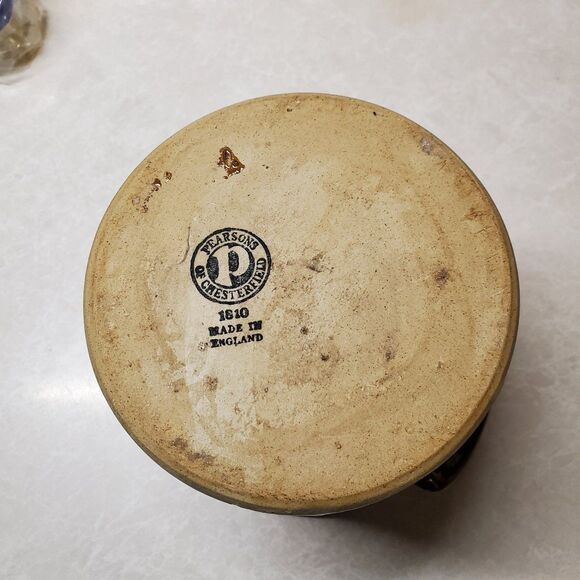 Pearsons of Chesterfield England Pottery Canister Brown Tan Crock With Lid 5" - Picture 6 of 8